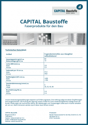 Fugendeckenstreifen aus Glasgitter