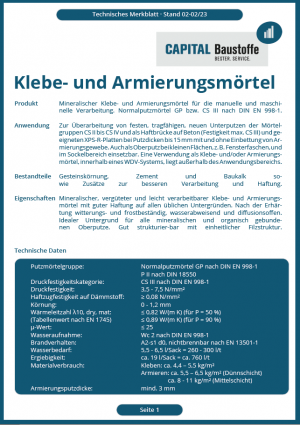 Klebe-und Armierungsmörtel 