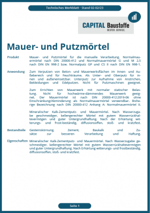 Mauer und Putzmörtel