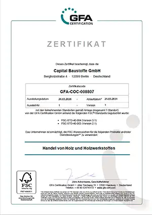 FSC certificate